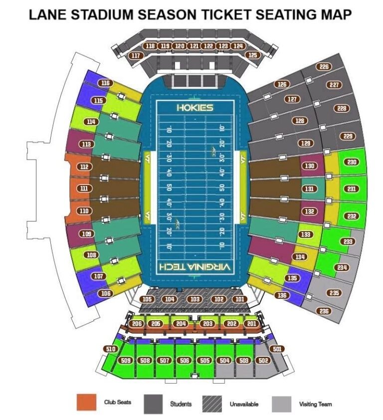 Lane Stadium Seating Plan Parking Map Ticket Price Ticket Booking