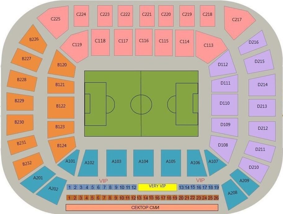 Nizhny Novgorod Stadium Seating Chart and layout