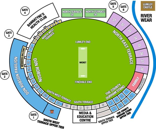 durham riverside chester le street cricket ground seating plan