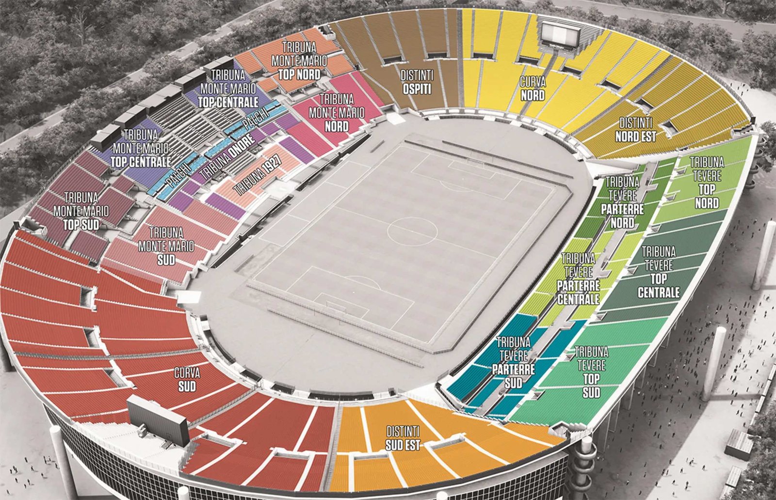Stadio Olimpico Seating Plan [current_date format='Y'] Map, Stadio