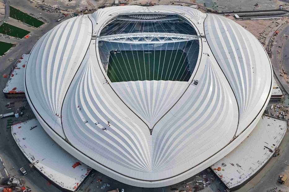Aerial view of Al Janoub Stadium Qatar