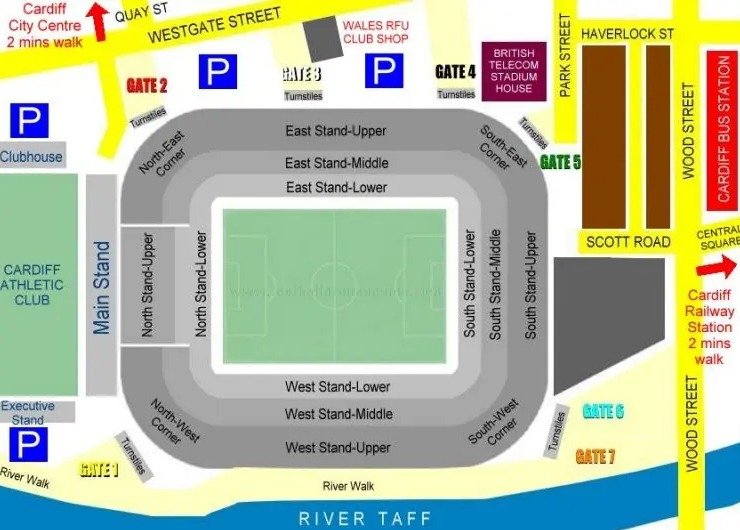 Cardiff Principality Stadium Seating Plan Rows, Parking Map, Ticket Prices