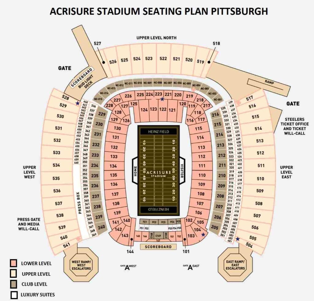 Acrisure Stadium Seating Plan, Ticket Price , Ticket Booking, Parking Map