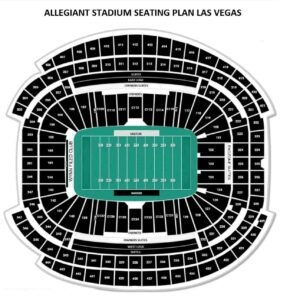 Allegiant Stadium Seating Chart with Seat Number and Row, Parking Map