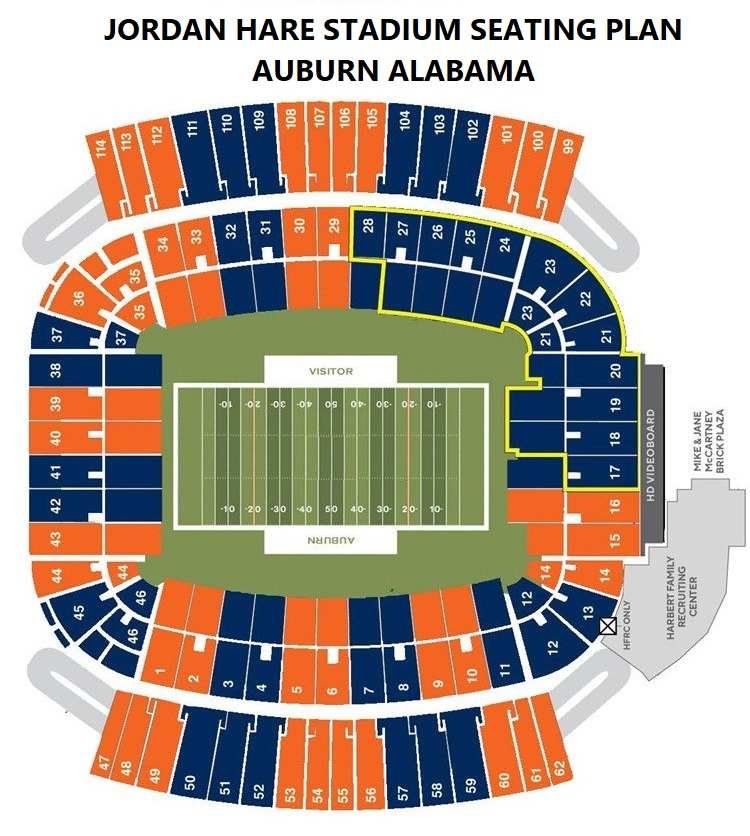 Jordan Hare Stadium Seating Plan Ticket Price And Booking Parking Map