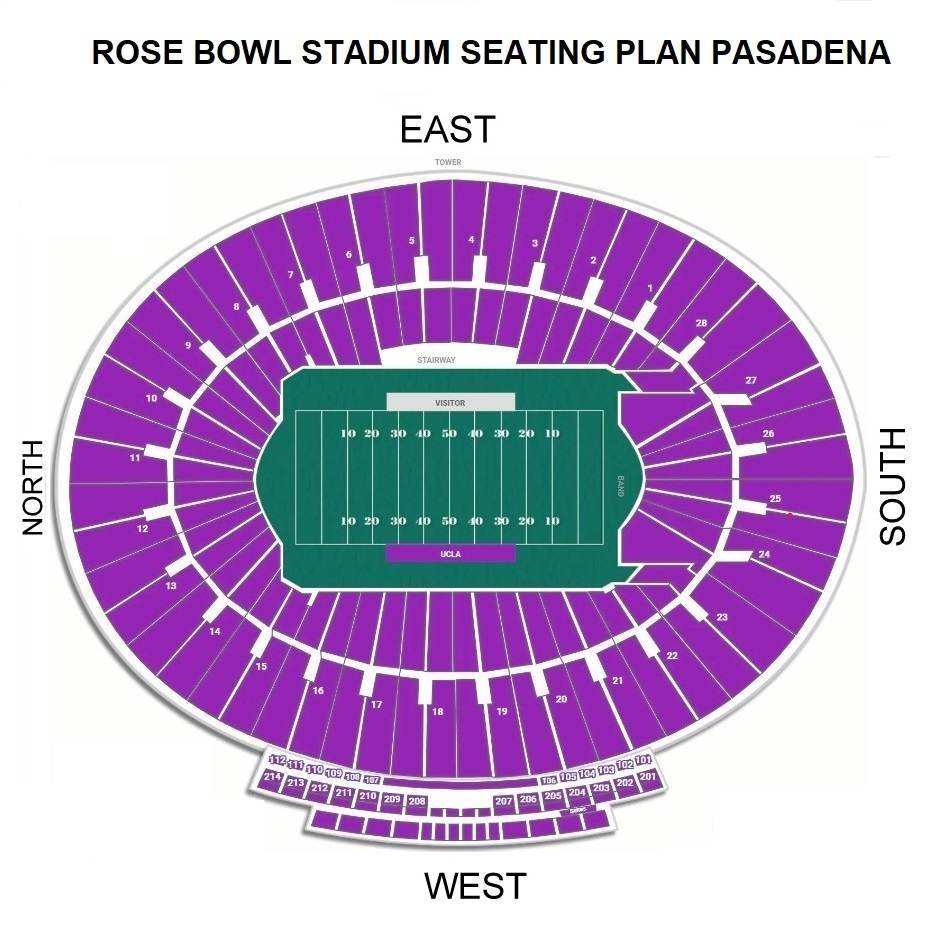 Rose Bowl Stadium Seating Plan,Ticket Price and Ticket Booking,Parking Map