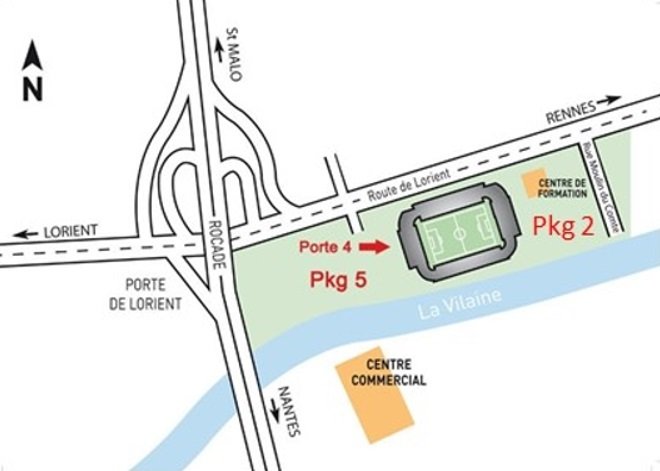 Roazhon Park Stadium Parking Location Map