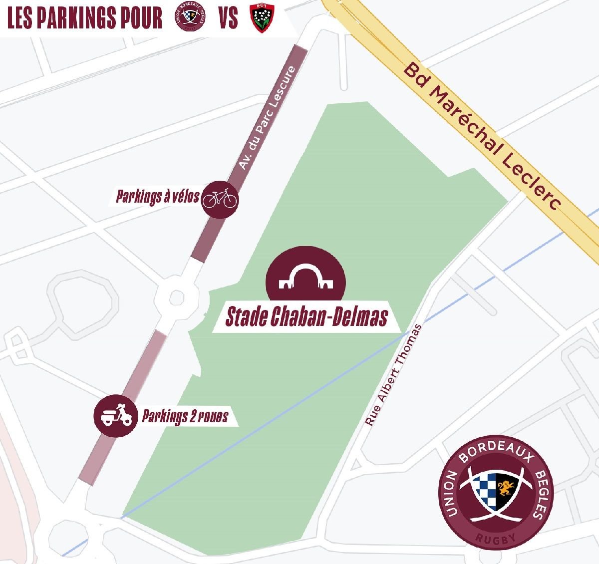Stade Chaban Delmas Parking Map Plan for Bicycle and Two Wheelers