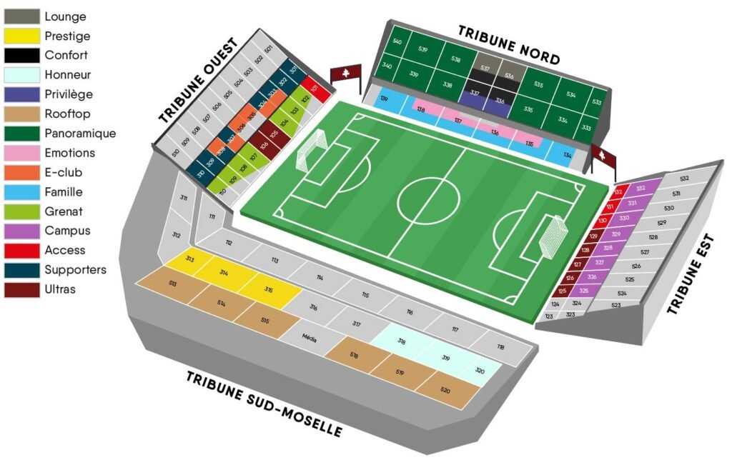 Stade Saint Symphorien Seating Plan Rows 2023 Tickets Price Parking Map   Stade Saint Symphorien Seating Plan Rows 1024x651 