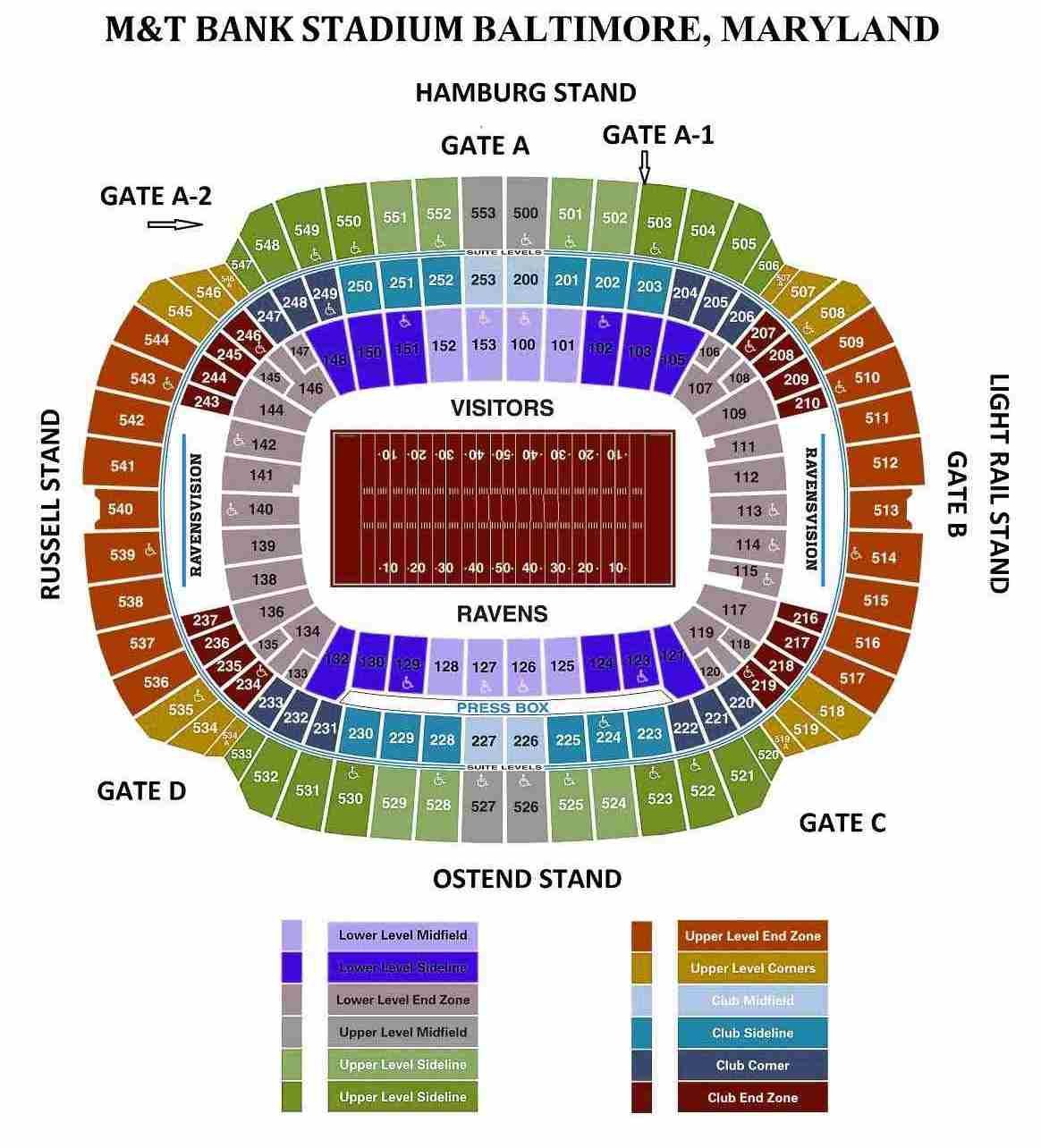 M&T Bank Stadium Seating Plan, Ticket Price,Ticket Booking, Parking Map