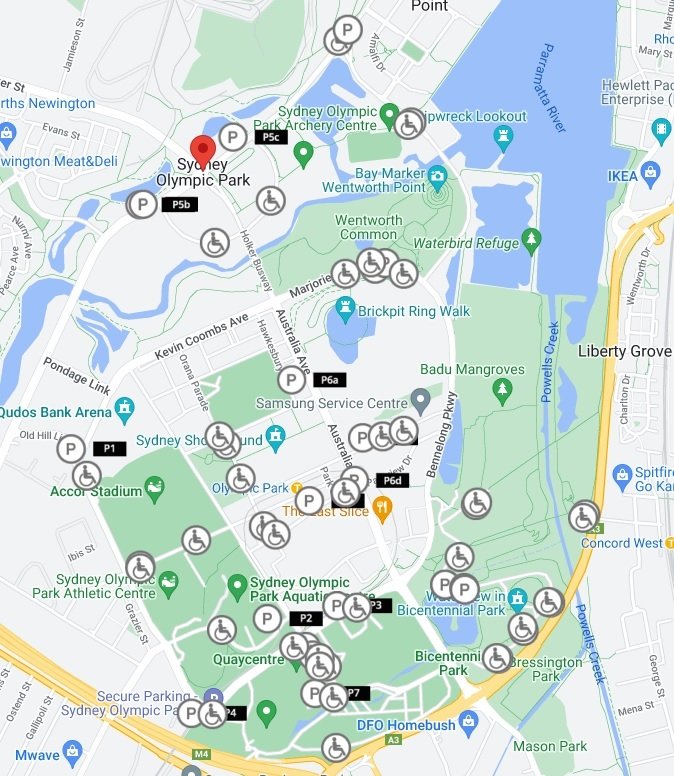 Accor Stadium Parking Map