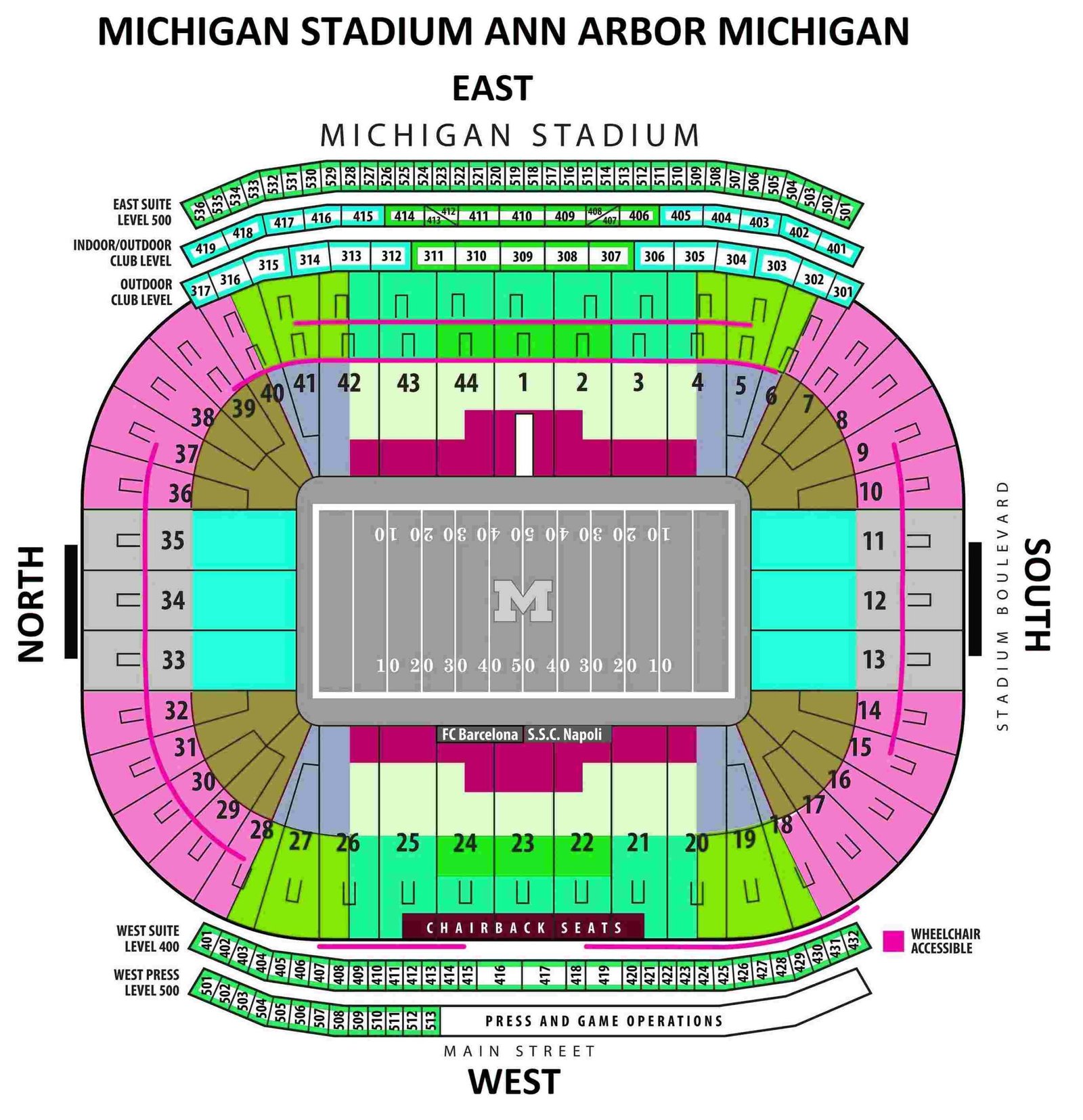 Michigan Stadium Seating Chart Seat Numbers Two Birds Home