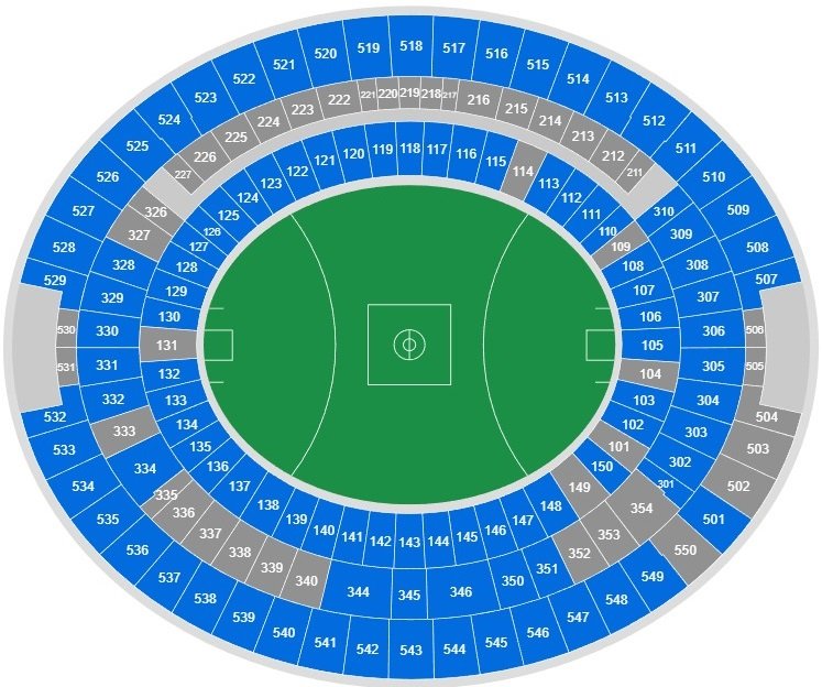 Optus Stadium Perth Seating Map for Football Matches