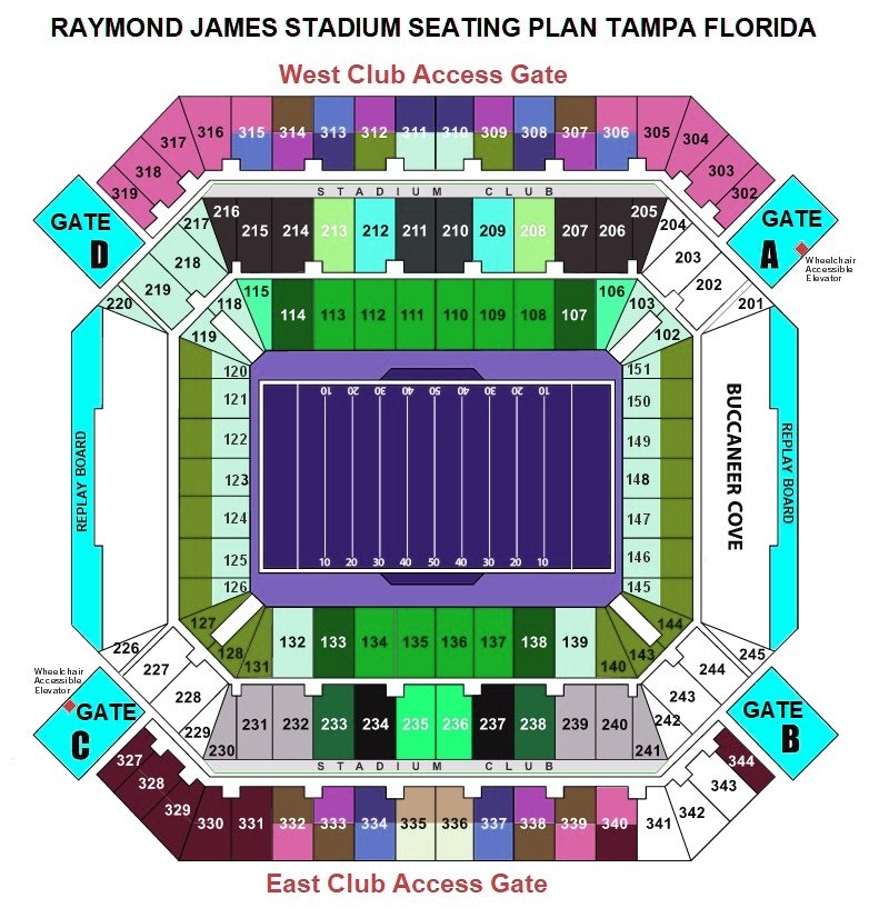 Raymond James Stadium Seating Map, Ticket Prices and Booking, Parking Map