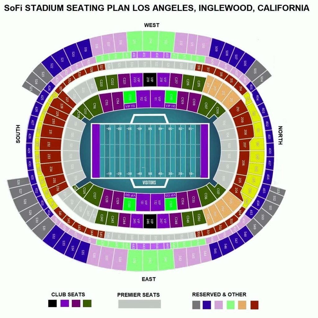 Sofi Stadium Seating Map Ticket Price Ticket Booking Parking Map