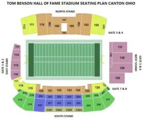 Tom Benson Hall of Fame Stadium Seating and Parking Map, Ticket Booking