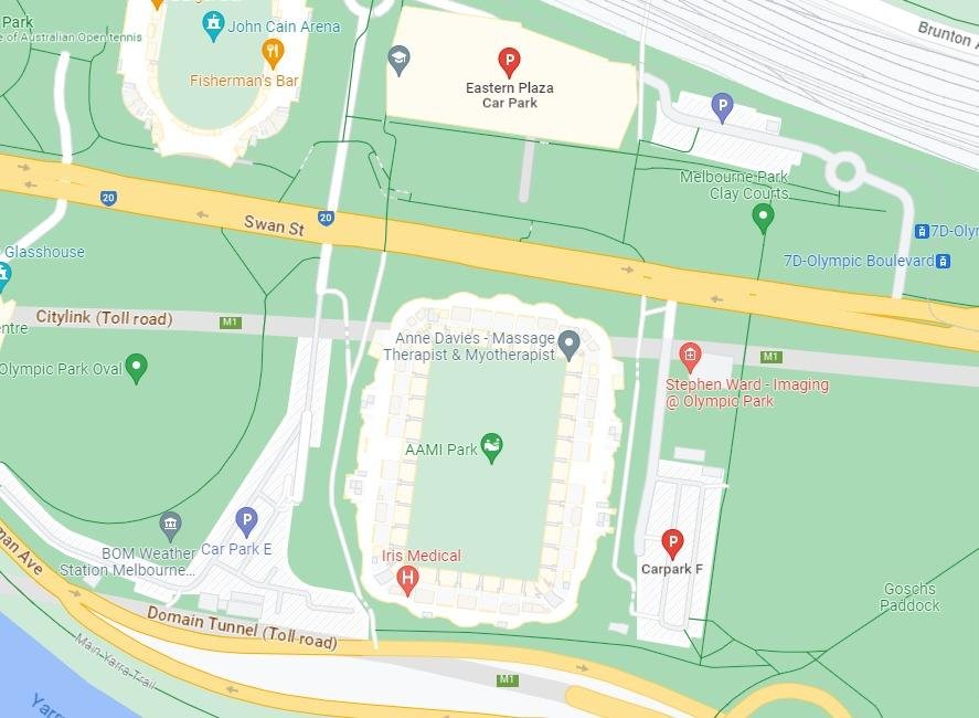 AAMI Park Stadium Parking Map