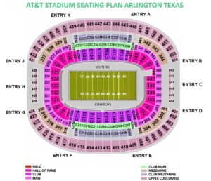AT amp T Stadium Seating Map Parking - Att Stadium Seating Plan Arlington Texas Cowboys Stadium 300x258