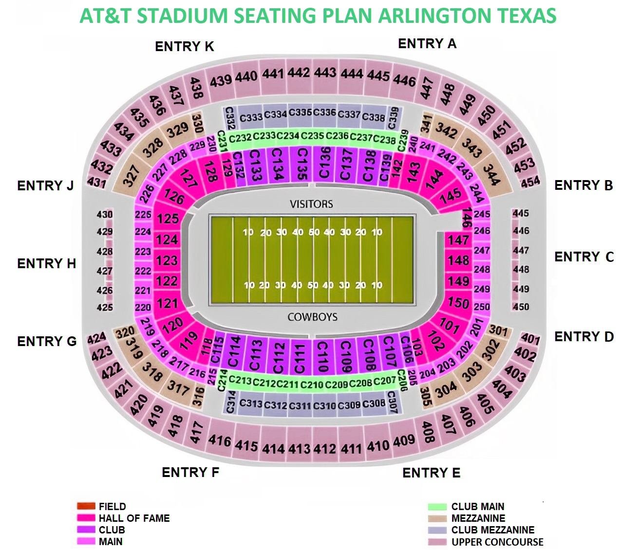 Dallas Cowboys Stadium Seating Chart Prices