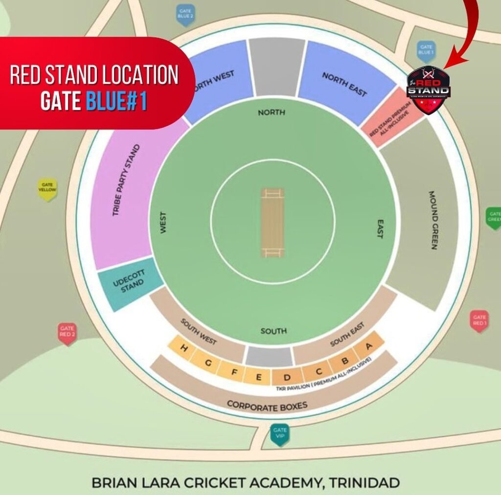 Brian Lara Stadium Seating Plan 2024, Ind vs WI Brian Lara Stadium Tickets