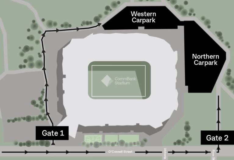CommBank Stadium Seating Map 2023 with Rows, Parking Map, Tickets Price, Booking