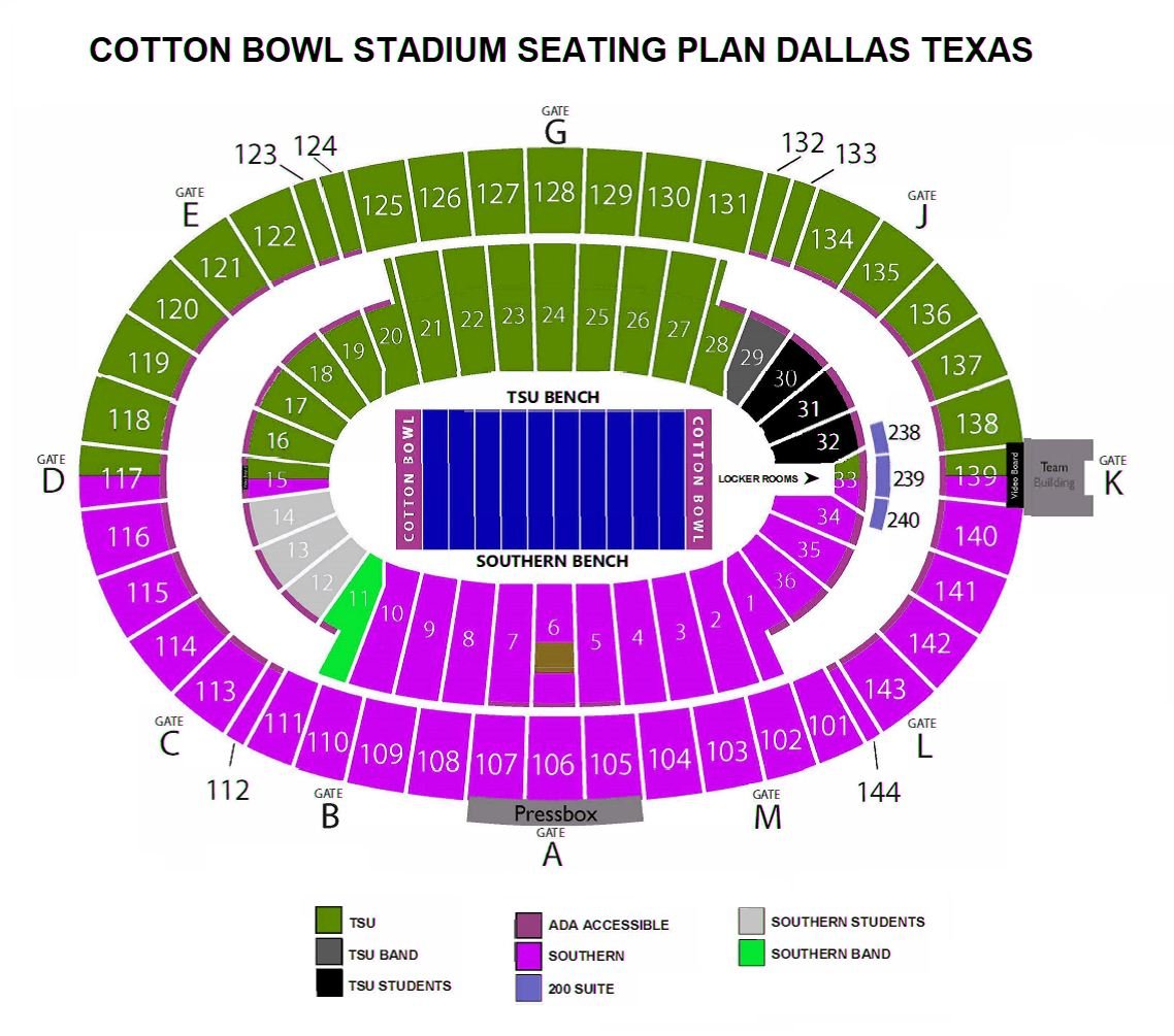 Cotton Bowl Stadium Seating Plan, Ticket Price, Booking, Parking Map