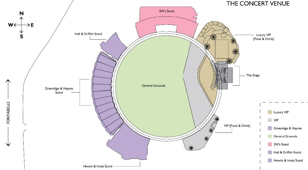 Kensington Oval Seating Plan 2024 with Seat Numbers, Kensington Oval