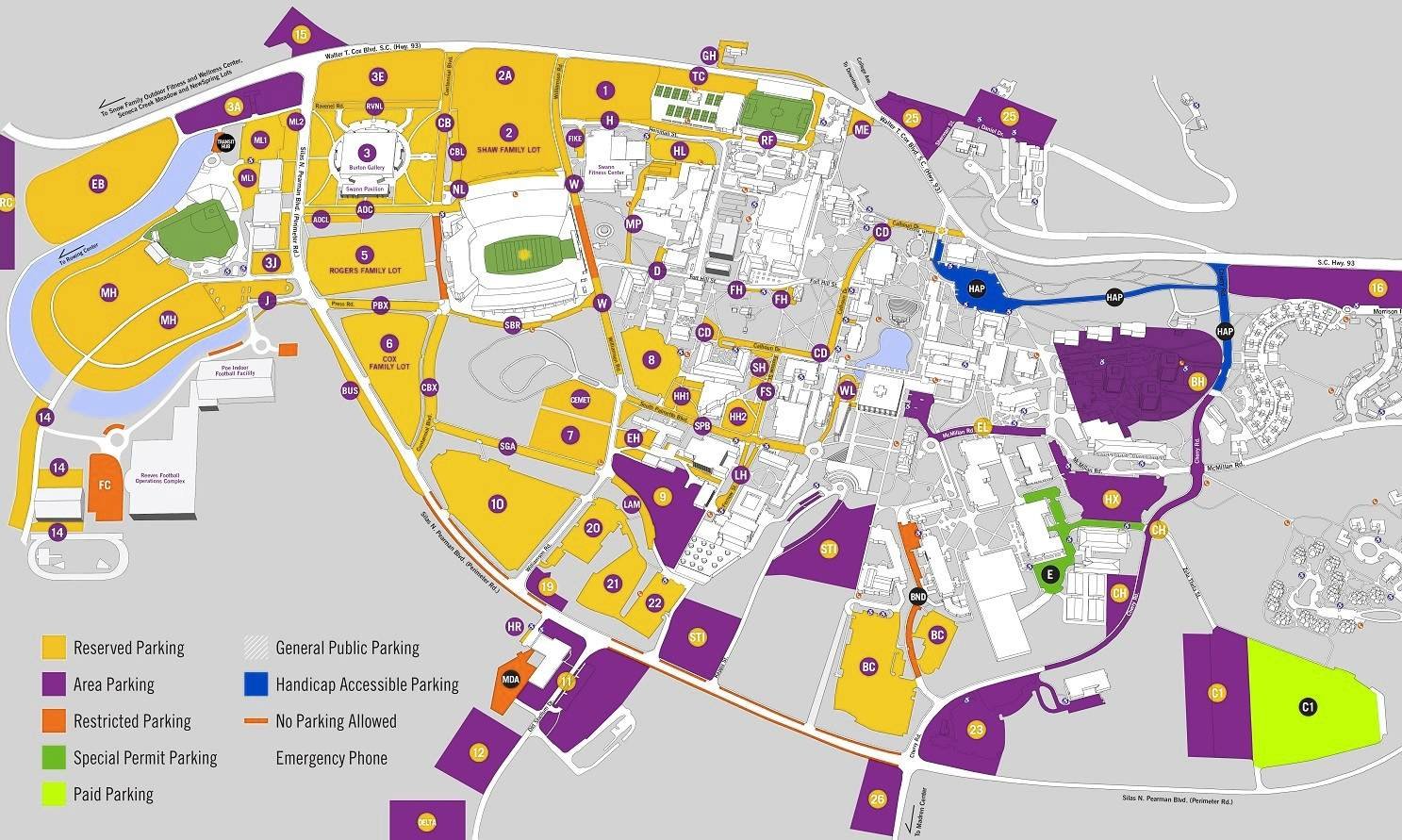 Clemson Football Parking Map 2024 Map - Joyan Malvina