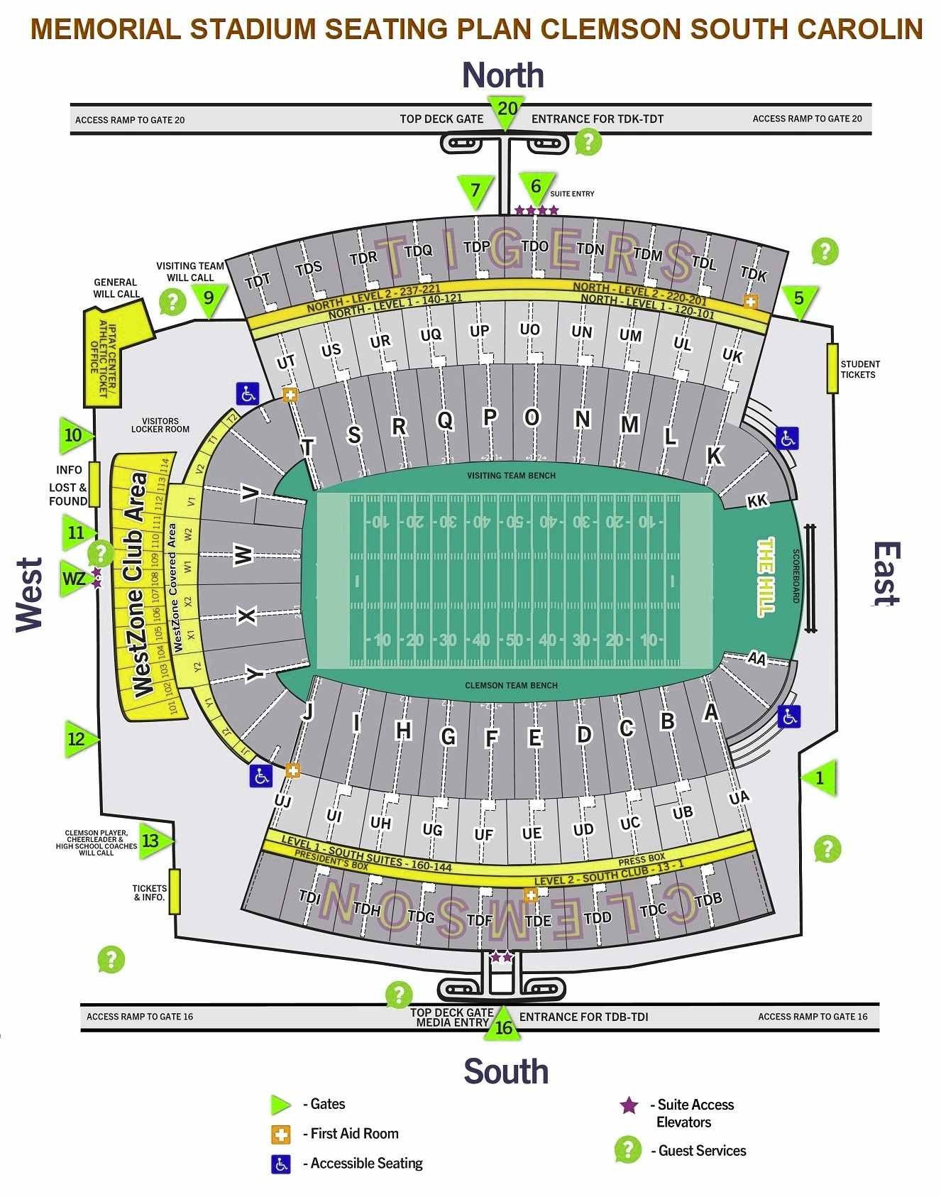 Memorial Stadium Clemson Seating Chart, Ticket Price, Booking, Parking Map