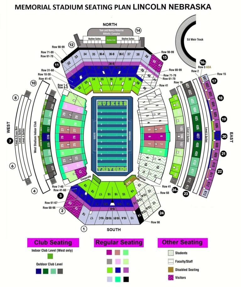 Memorial Stadium Seating Plan, Parking Map,Ticket Price, Booking