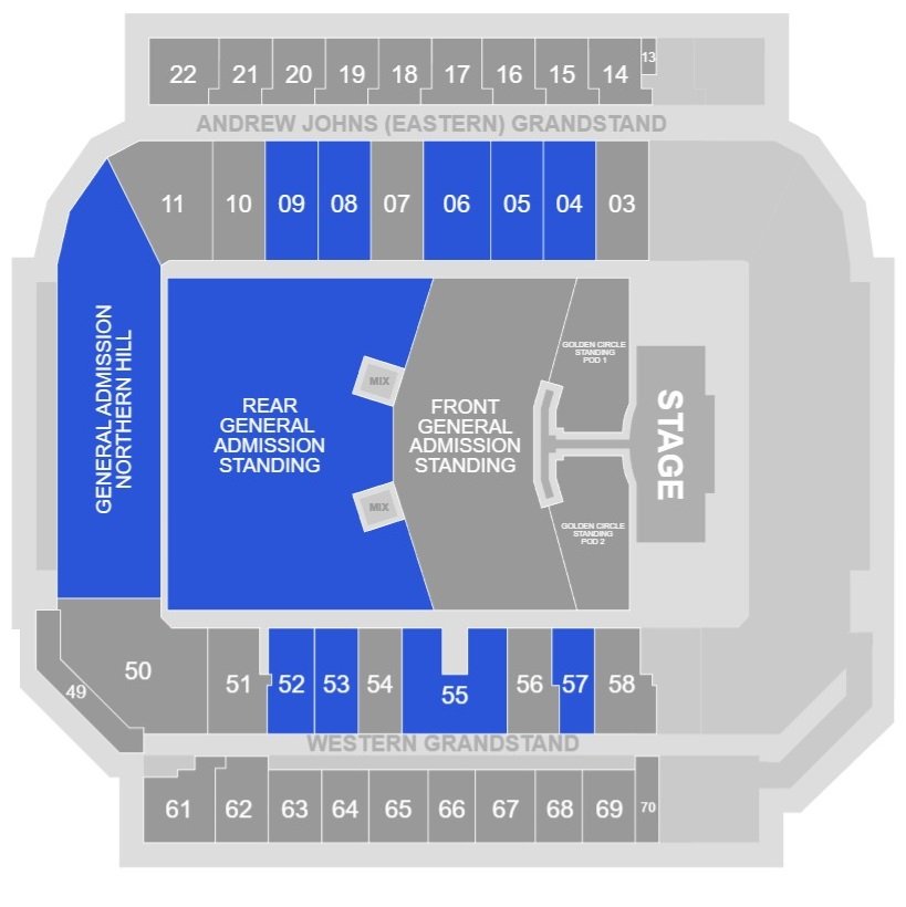 Newcastle International Sports Centre Mcdonald Jones Stadium Seating Map for Concerts