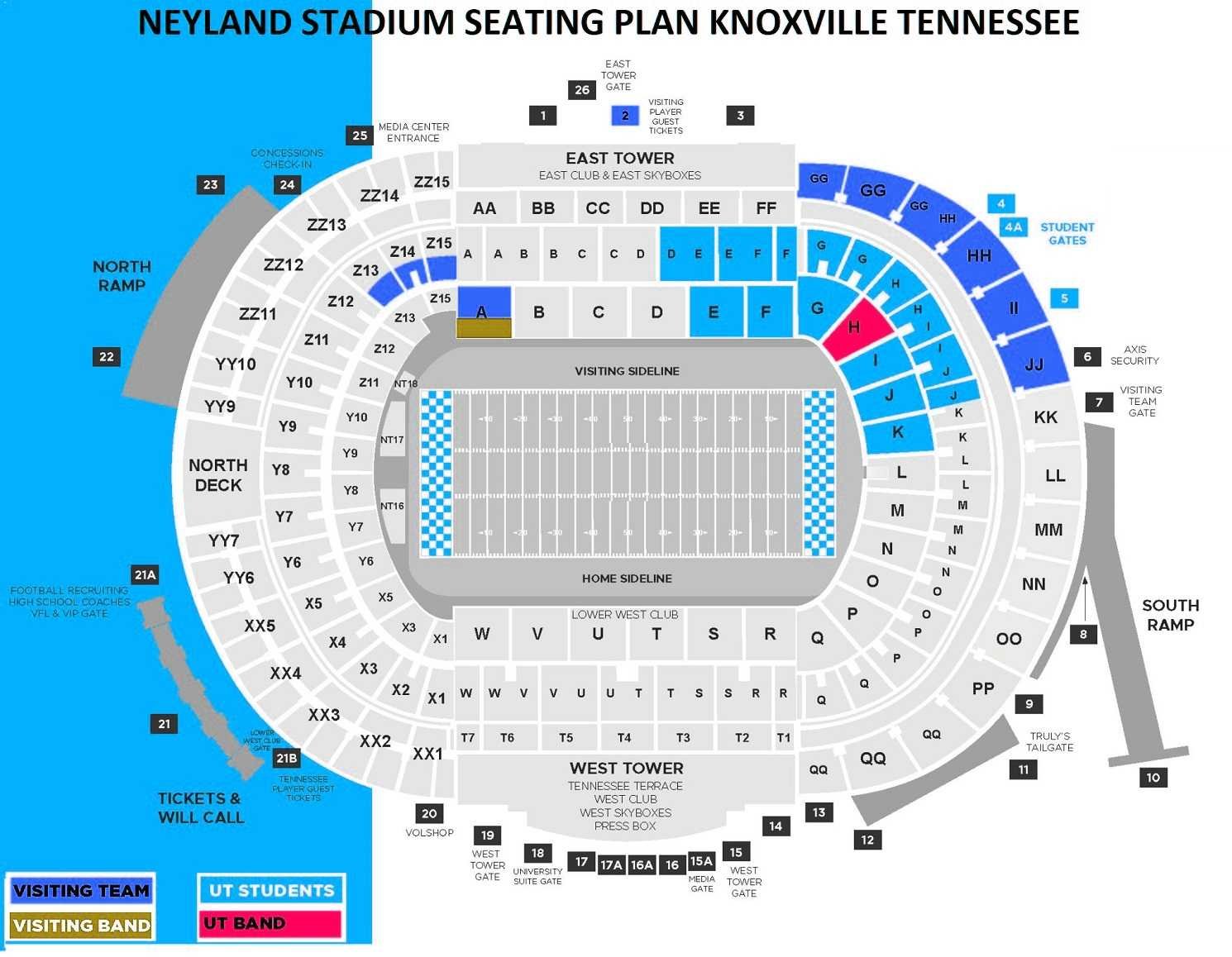 Neyland Stadium Seating Plan, Ticket Price , Booking, Parking Map
