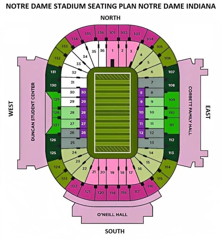 Notre Dame Stadium Seating Map, Parking Map, Ticket Price, Booking