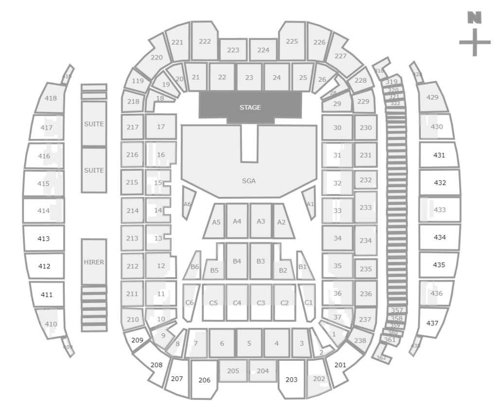 Sydney Football Stadium Seating Map 2023 with Rows, Parking Map ...