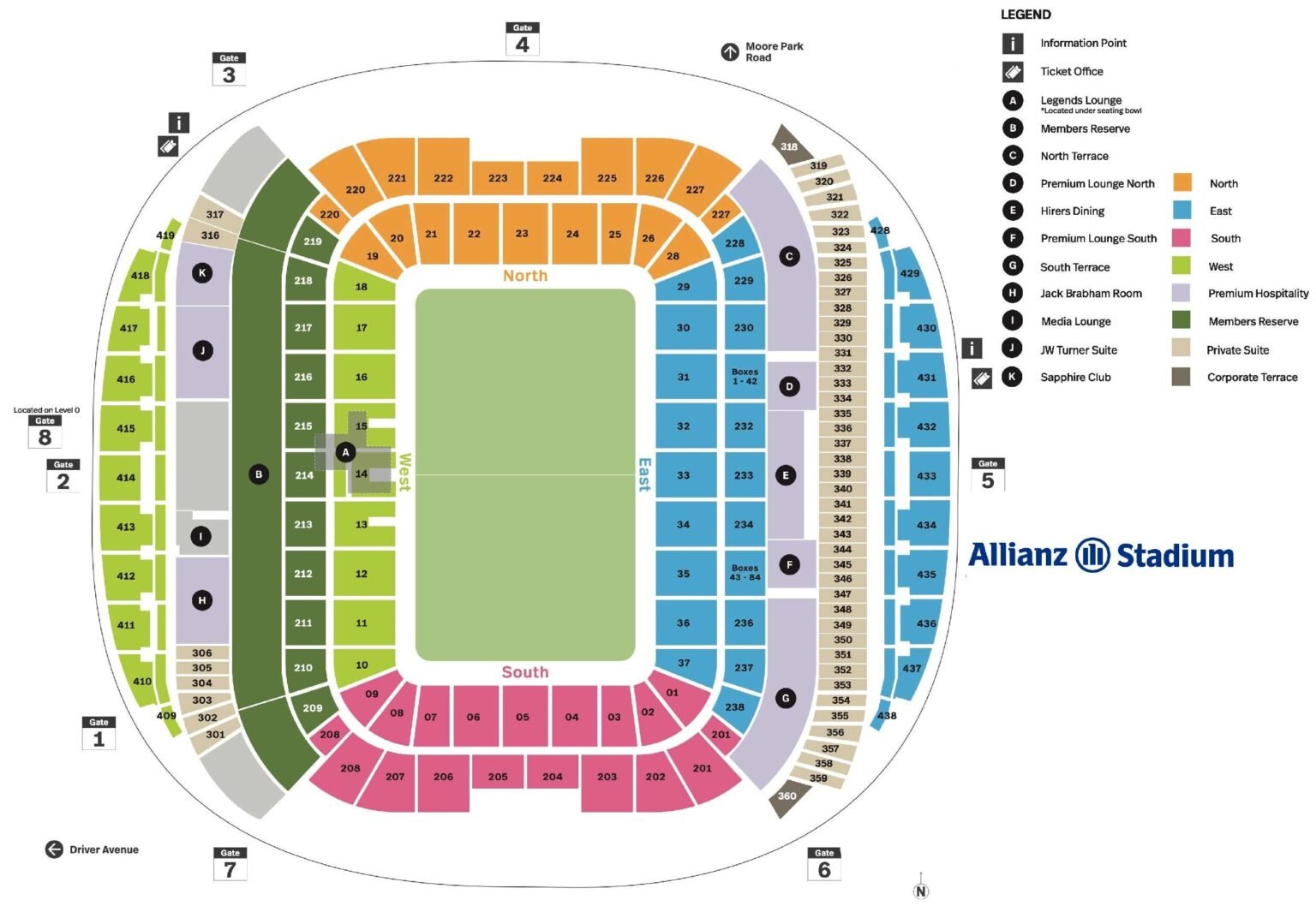 Sydney Football Stadium Seating Map 2023 With Rows, Parking Map ...