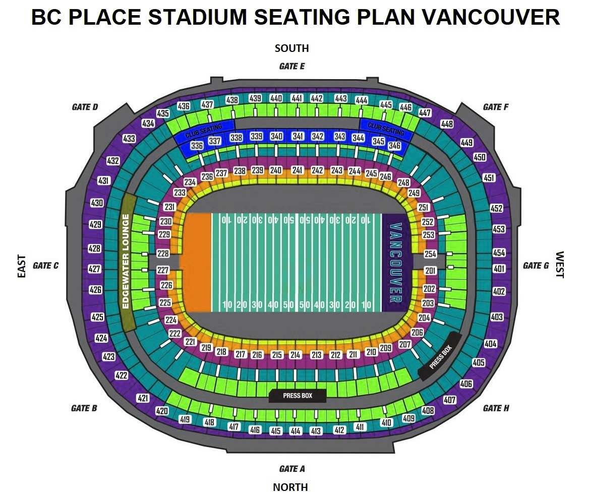 BC Place Stadium Seating Chart, Ticket Price, Booking, Parking Map