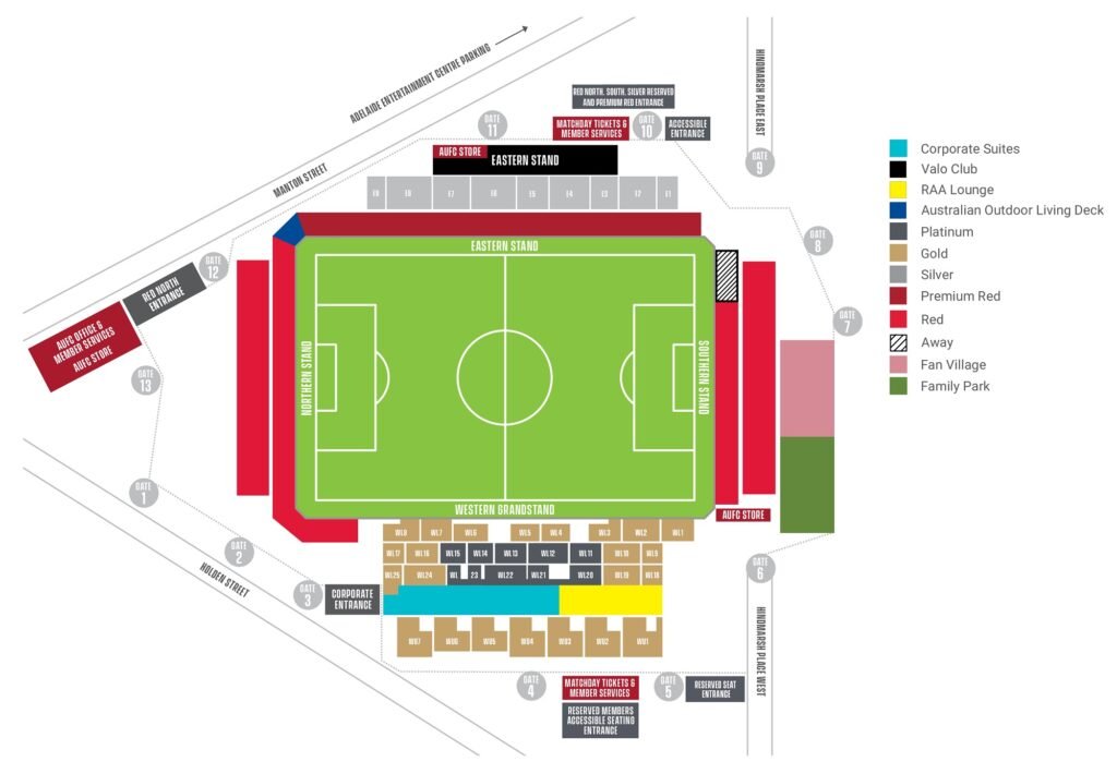 Coopers Stadium Hindmarsh Seating Plan 2024 with Rows, Parking, Tickets ...