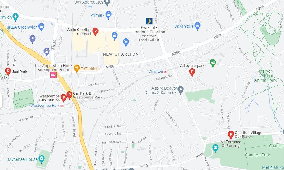 Charlton The Valley Stadium Parking Map