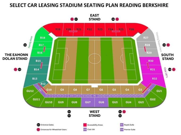 Madejski Stadium Seating Chart, Parking Map, Ticket Price,booking