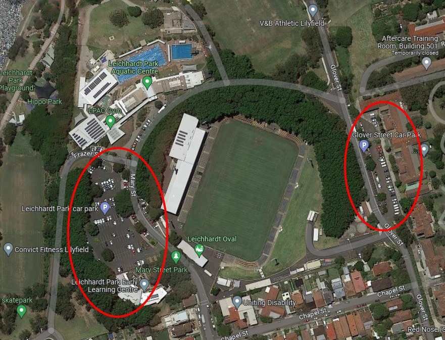 Leichhardt Oval Parking Map