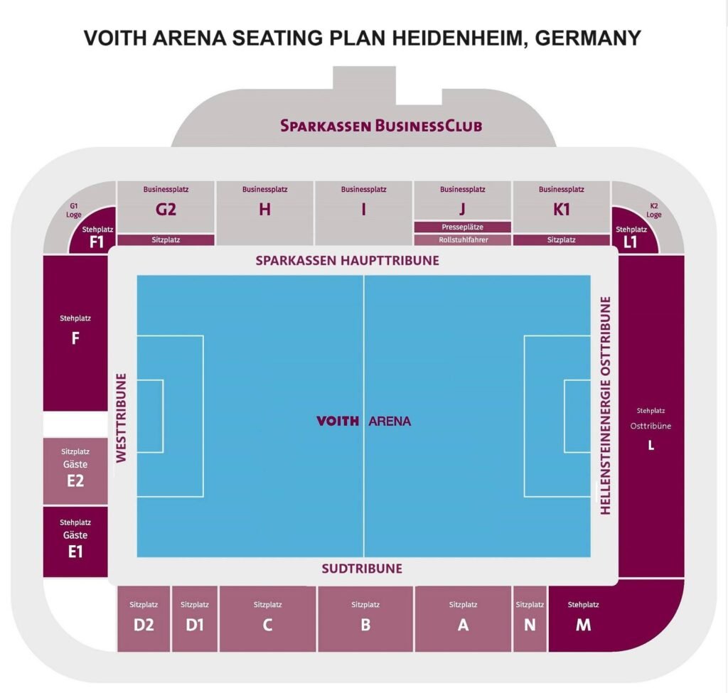 Voith Arena Seating Plan Heidenheim, Germany