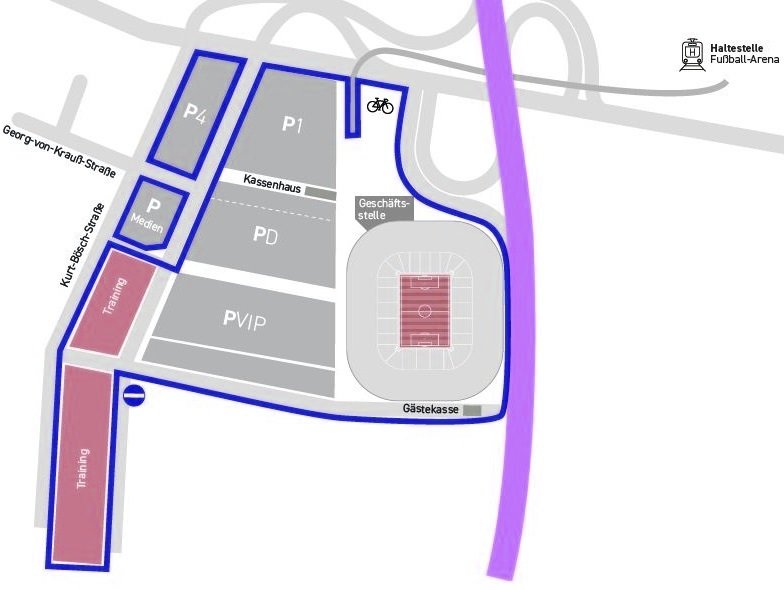 WWK Arena Parking Map Augsburg, Germany