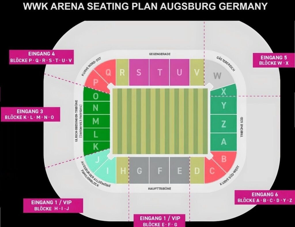 WWK Arena Seating Plan Augsburg, Germany