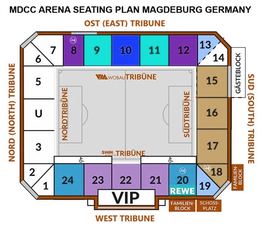 MDCC Arena Seating Plan Magdeburg, Germany