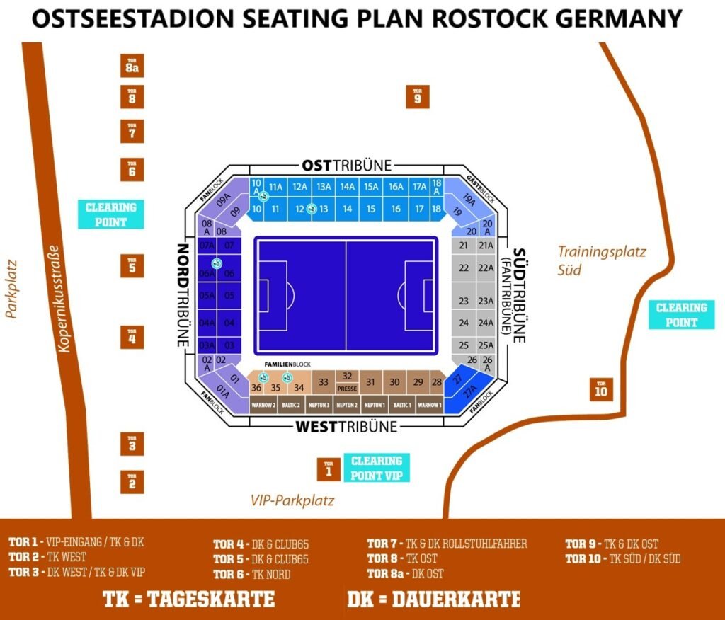 Ostseestadion Seating Plan Rostock, Germany