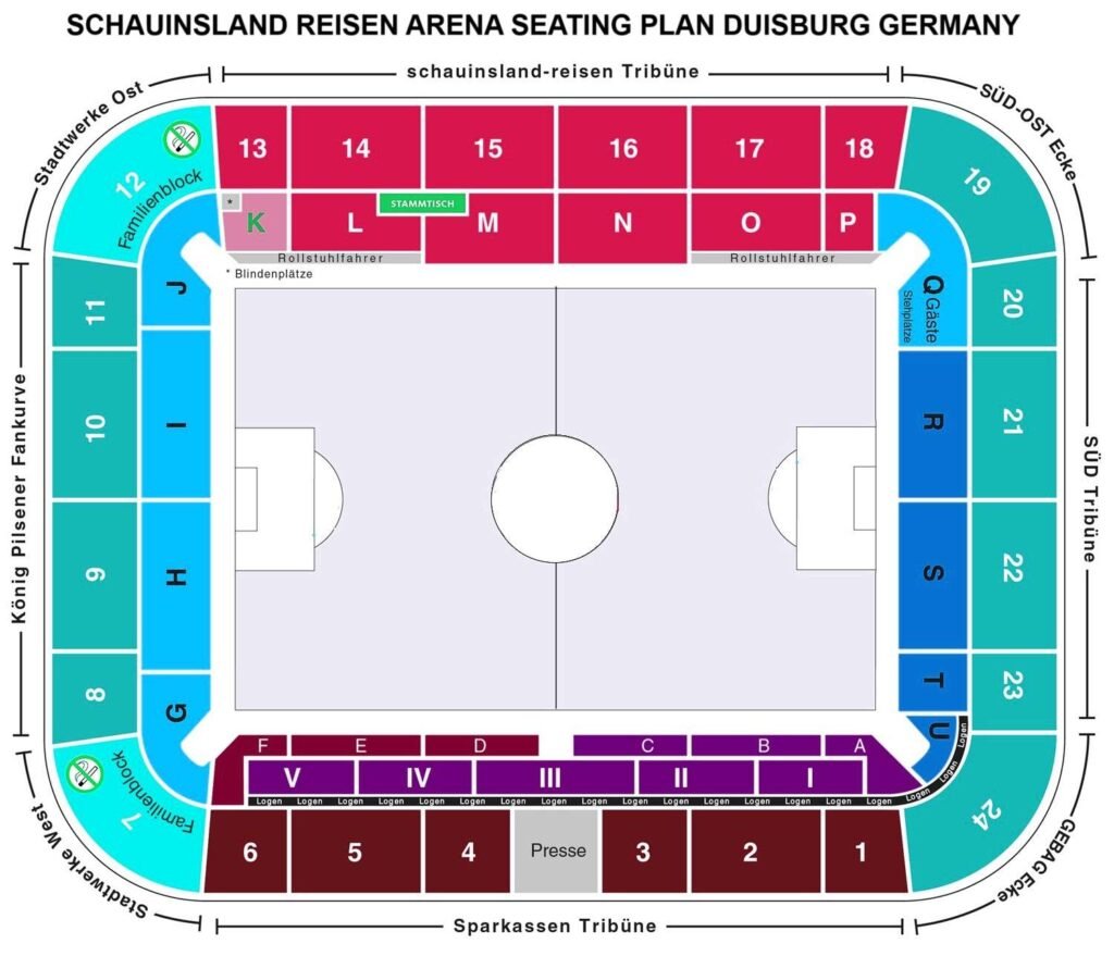 Schauinsland Reisen Arena Seating Plan Duisburg, Germany