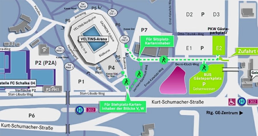 Veltins Arena Parking Map Gelsenkirchen Germany