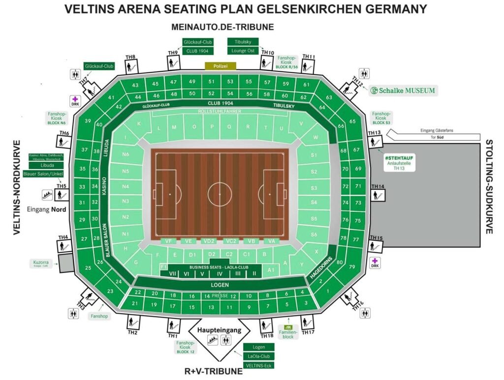 Veltins Arena Seating Plan Gelsenkirchen Germany