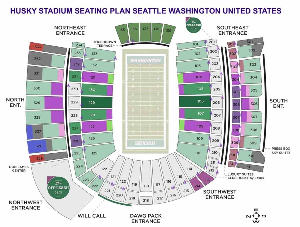 Alaska Airlines Field at Husky Stadium Seating Plan Seattle Washington, United States