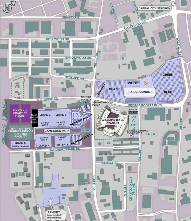 Williams Brice Stadium Seating Chart, Parking Map, Ticket Price, Ticket